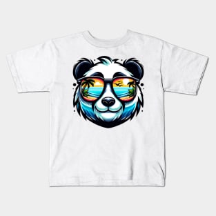 Cool Panda with Sunglasses Beach Vibe Tee Kids T-Shirt